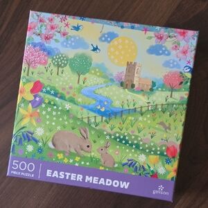 Galison Easter Meadow 500 Piece Puzzle - Colorful Spring Scene